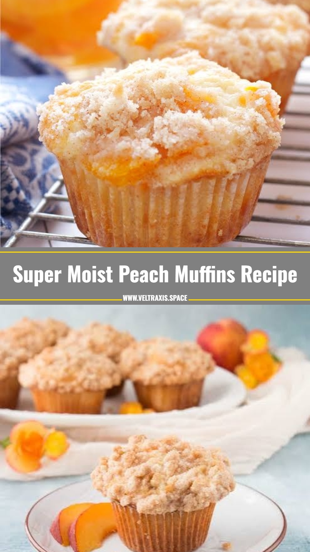 Easy Peach Muffins With Crumble Topping