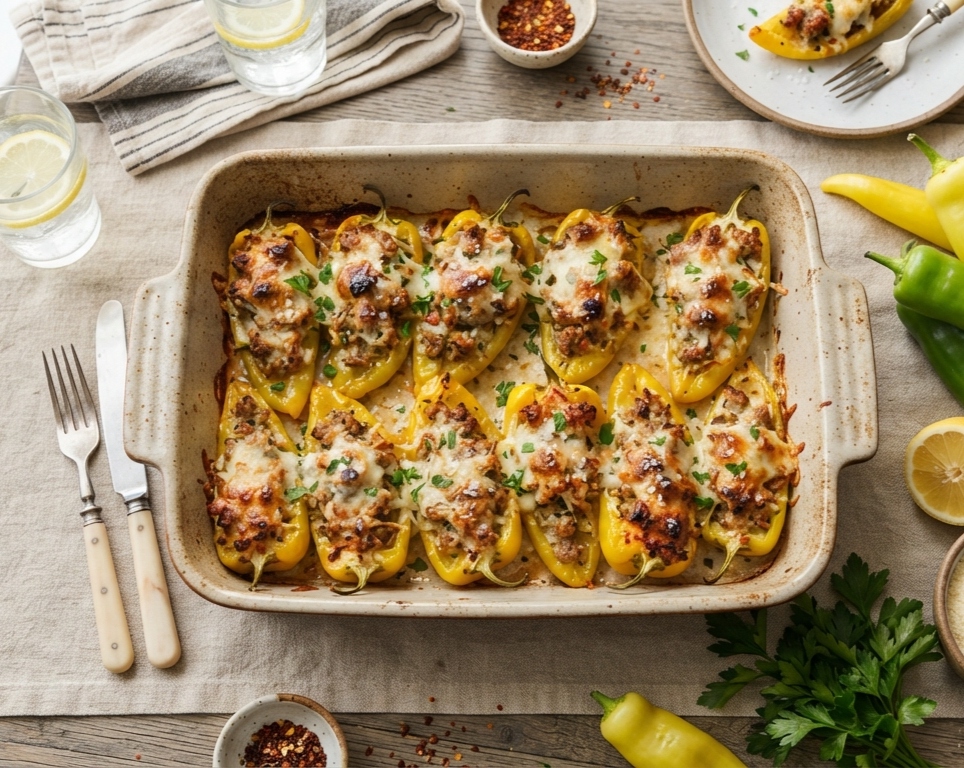 Easy Stuffed Banana Peppers Everyone Will Love top view