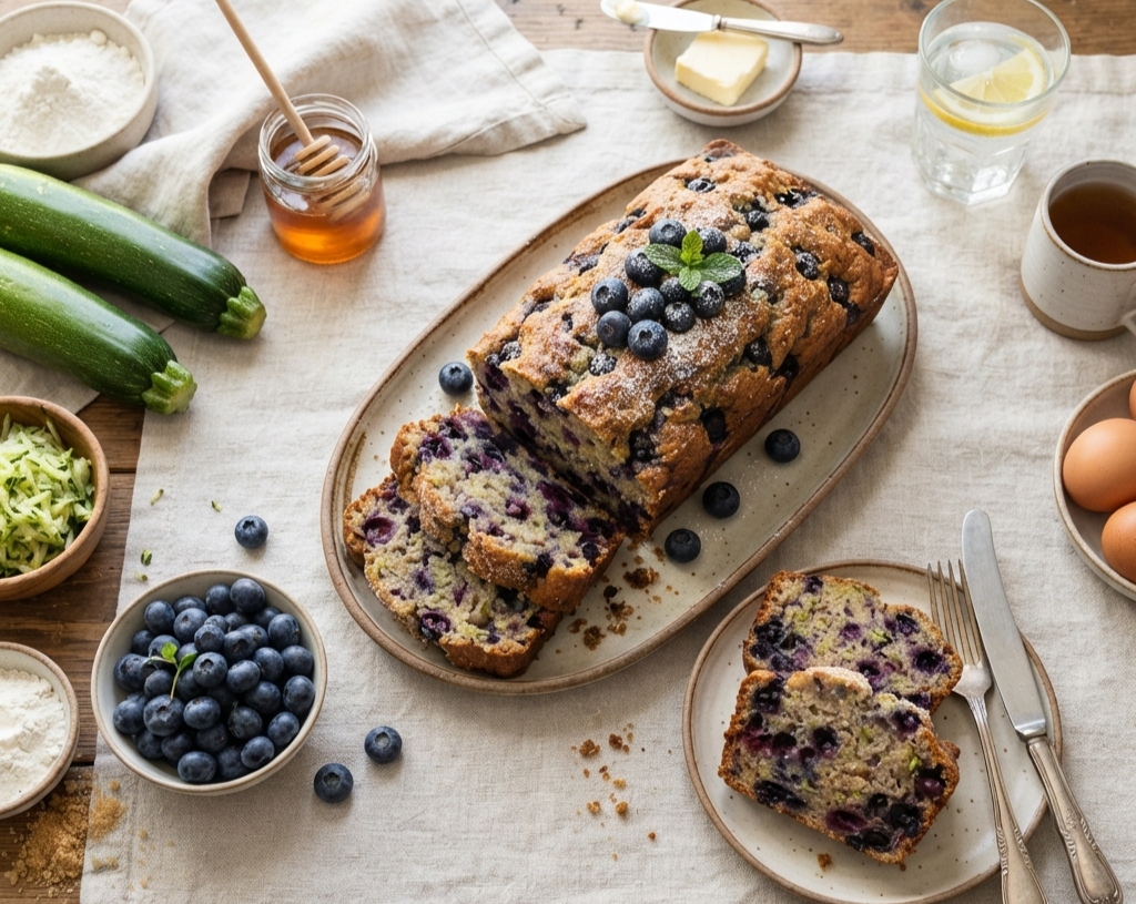 The Best Blueberry Zucchini Bread You Will Ever Make top view