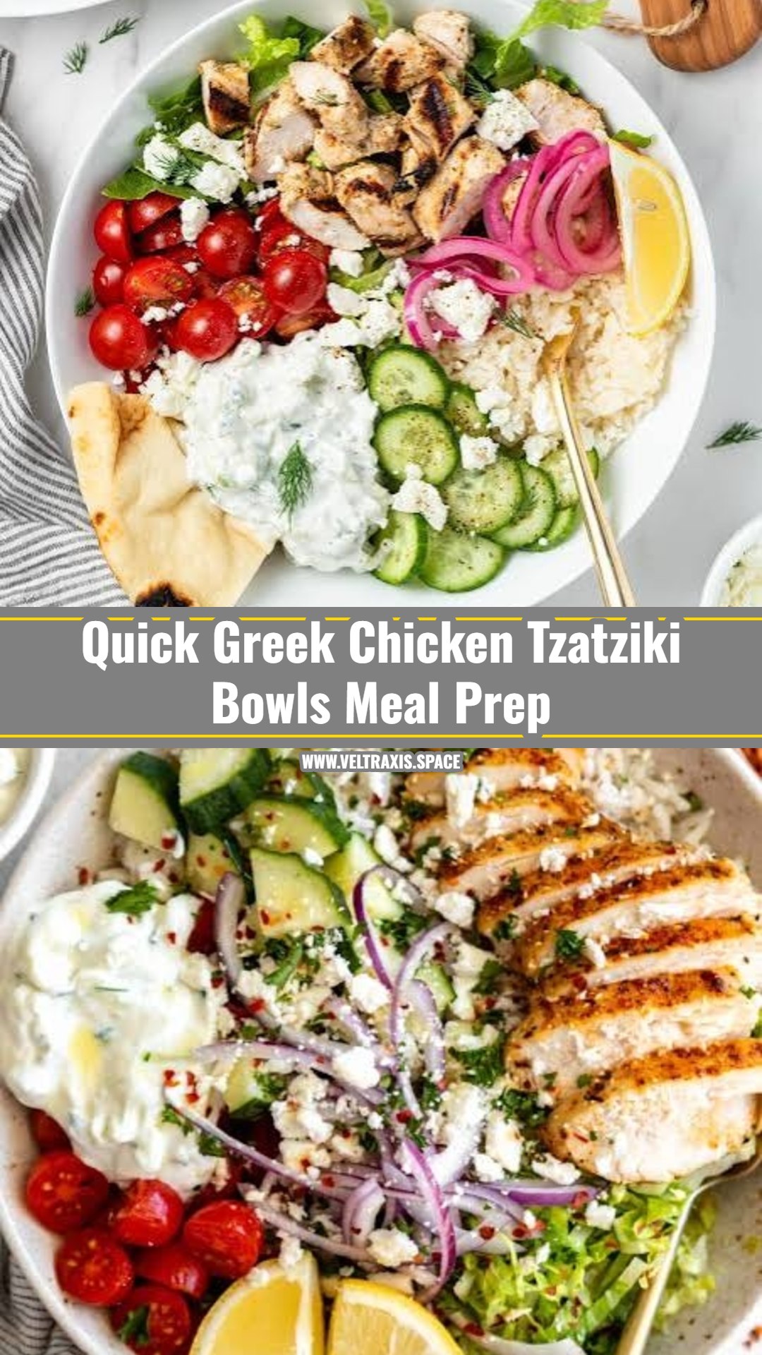 20 Minute Greek Chicken Tzatziki Bowls Meal Prep