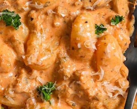 Easy Creamy Garlic Parmesan Sausage and Gnocchi suggested serving
