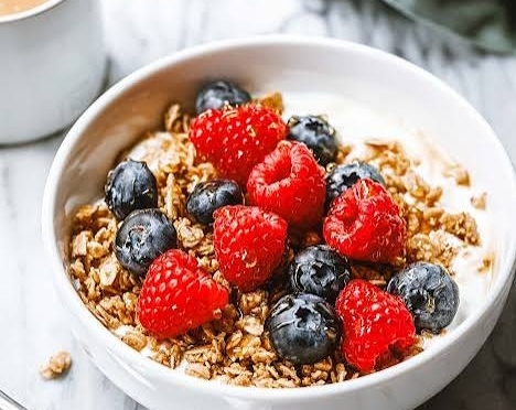 Easy homemade granola recipe for your next yogurt bowl top view