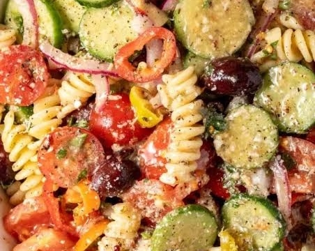This easy italian pasta salad is the best summer side top view