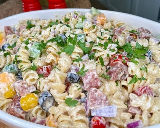 This easy italian pasta salad is the best summer side suggested serving
