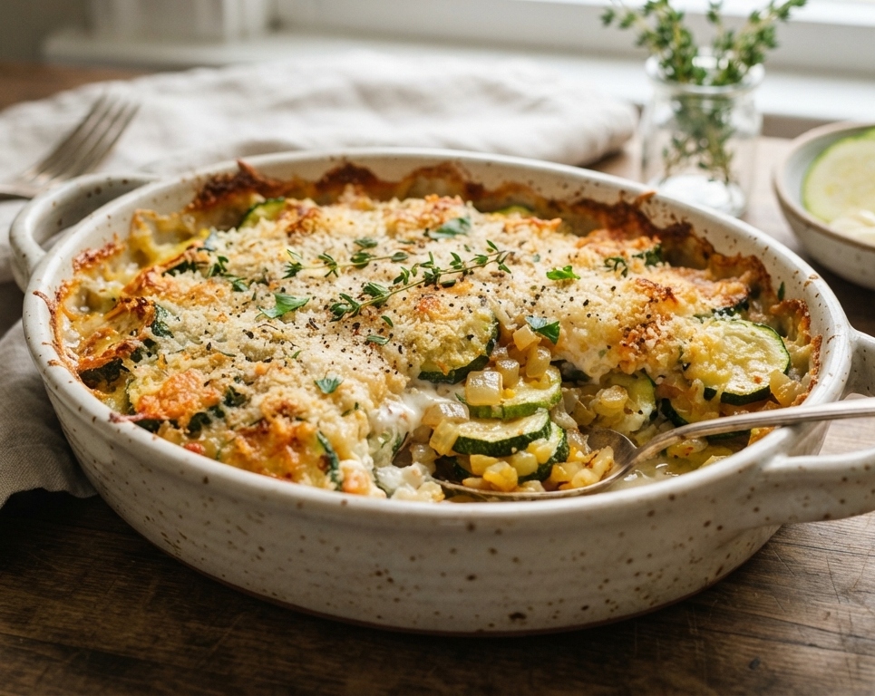 This Easy Zucchini Casserole is a Family Favorite suggested serving