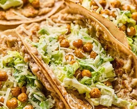 15 Minute Crispy Smash Chicken Caesar Tacos suggested serving