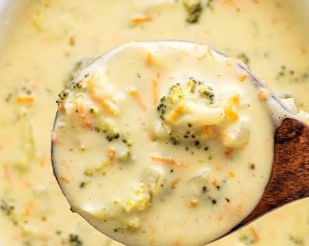 Best Ever Copycat Panera Broccoli Cheddar Soup top view