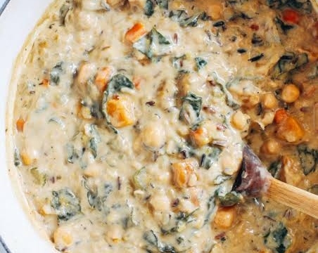 Cozy One Pot Butternut Squash and Wild Rice Soup suggested serving