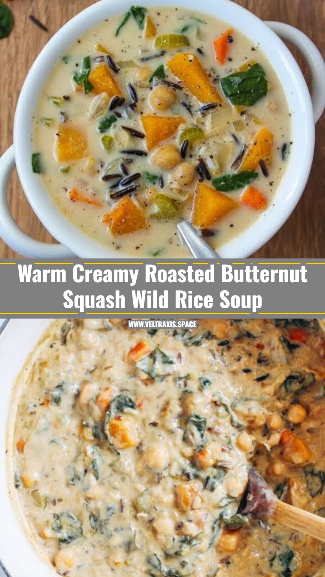 Cozy One Pot Butternut Squash and Wild Rice Soup