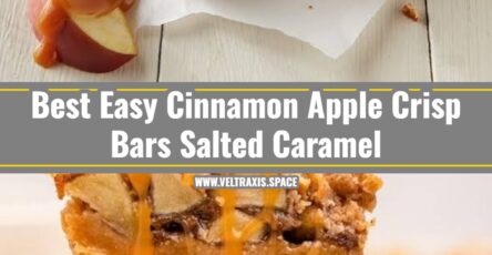 Easy Cinnamon Apple Crisp Bars with Salted Caramel