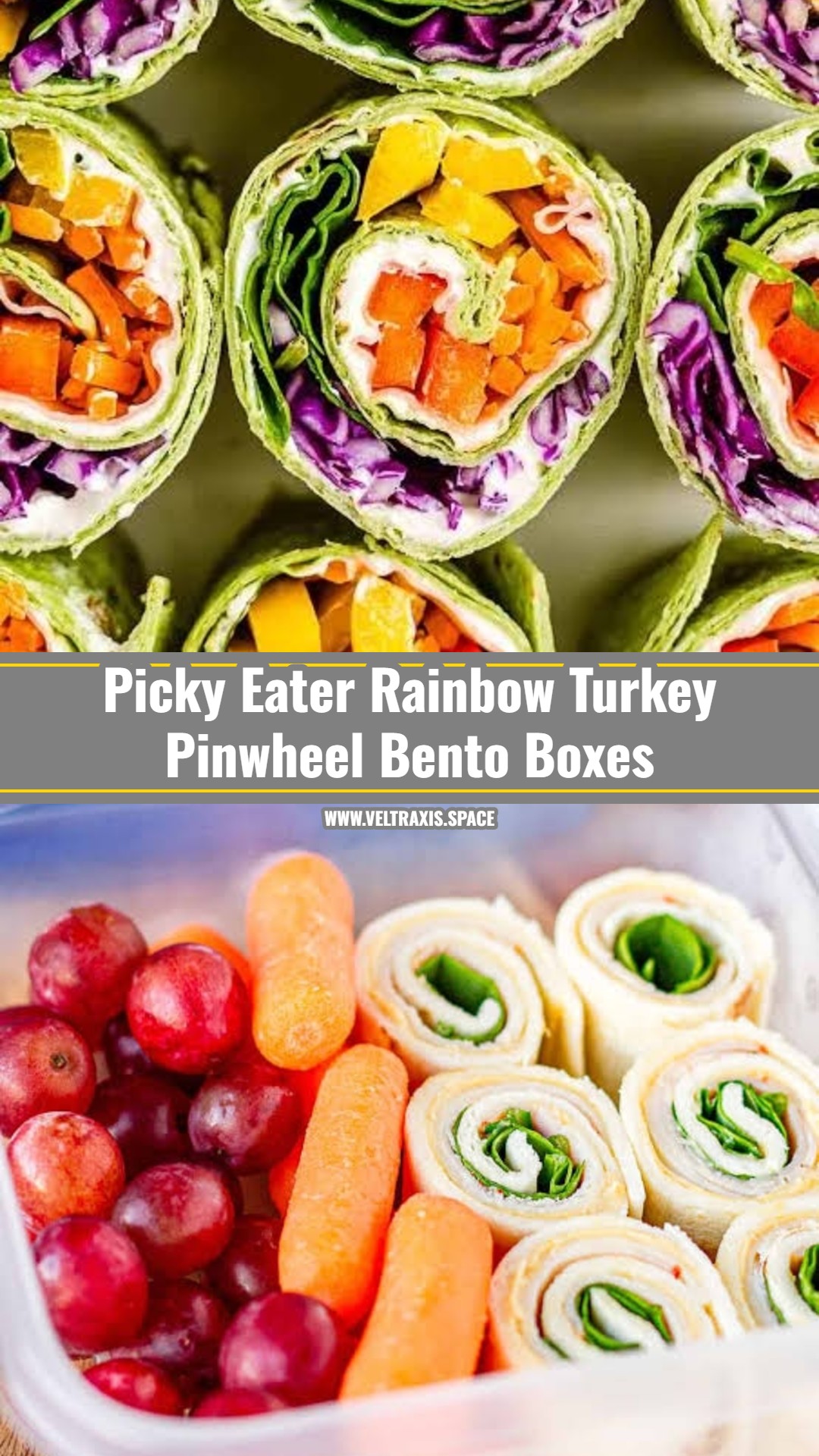 Easy Rainbow Turkey Pinwheel Bento Boxes