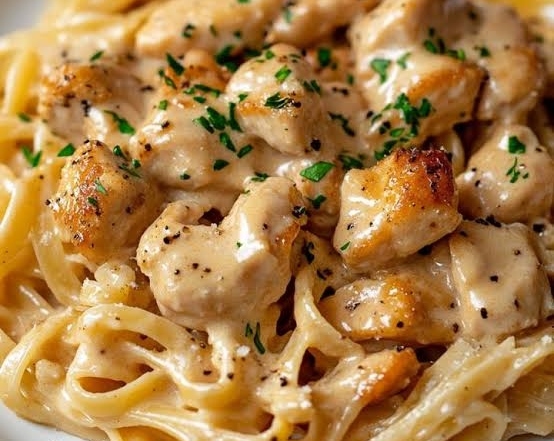 Quick and Easy Cowboy Butter Chicken Pasta Recipe top view