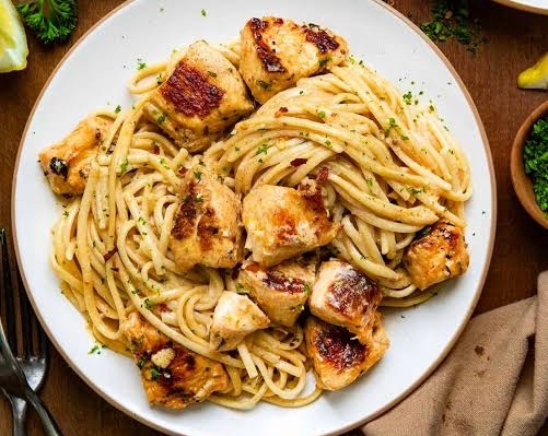 Quick and Easy Cowboy Butter Chicken Pasta Recipe suggested serving