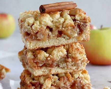 Salted Caramel Apple Cider Crumble Bars Are Magic top view