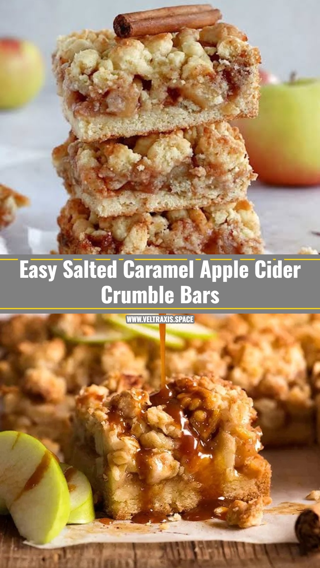 Salted Caramel Apple Cider Crumble Bars Are Magic