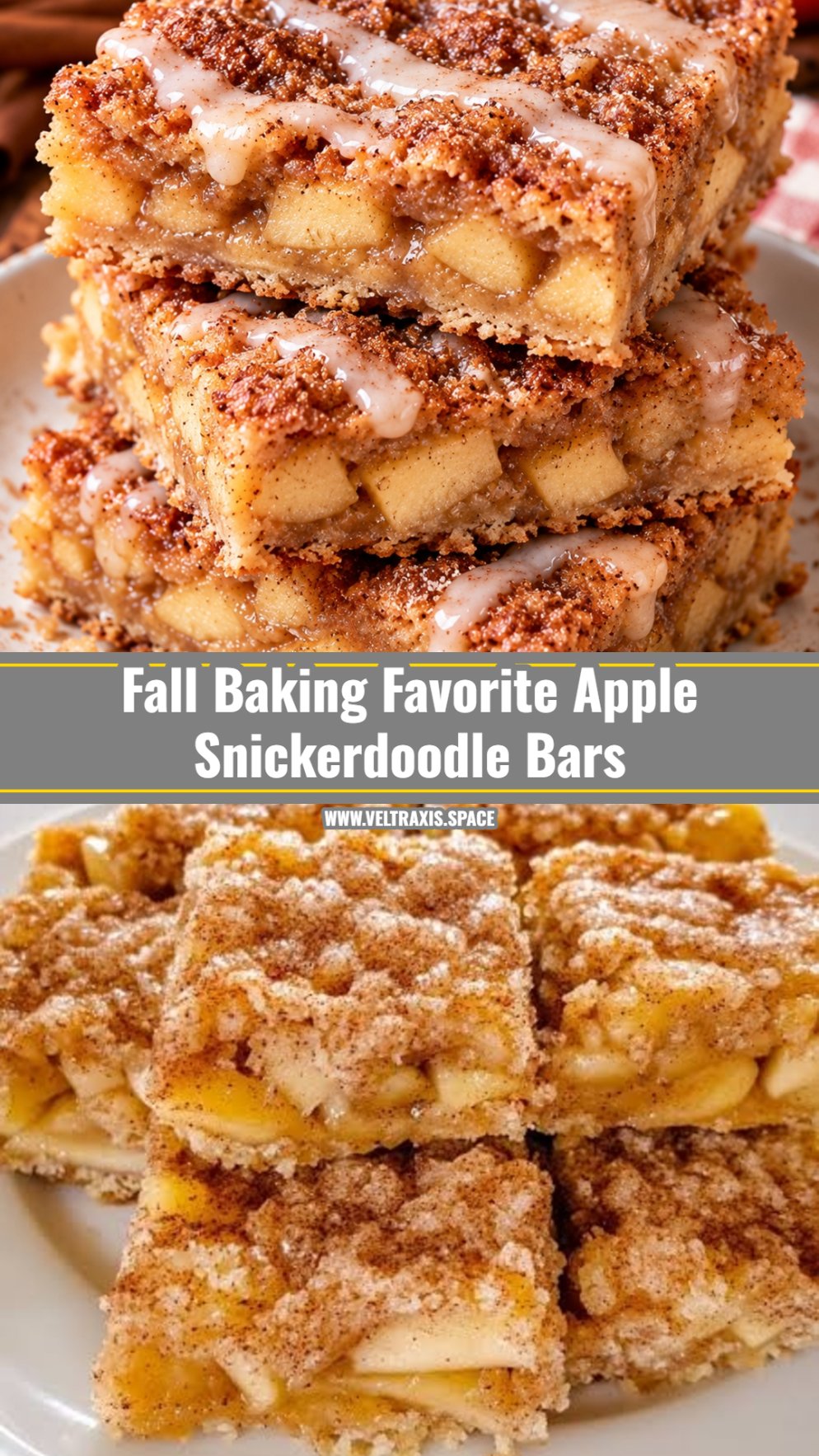 Soft and Chewy Apple Snickerdoodle Bars for Fall