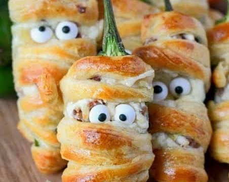 Spooky Mummy Jalapeno Poppers for Your Halloween Party suggested serving