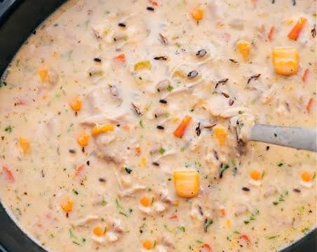 The Best Crockpot Chicken and Wild Rice Soup Recipe Ever suggested serving