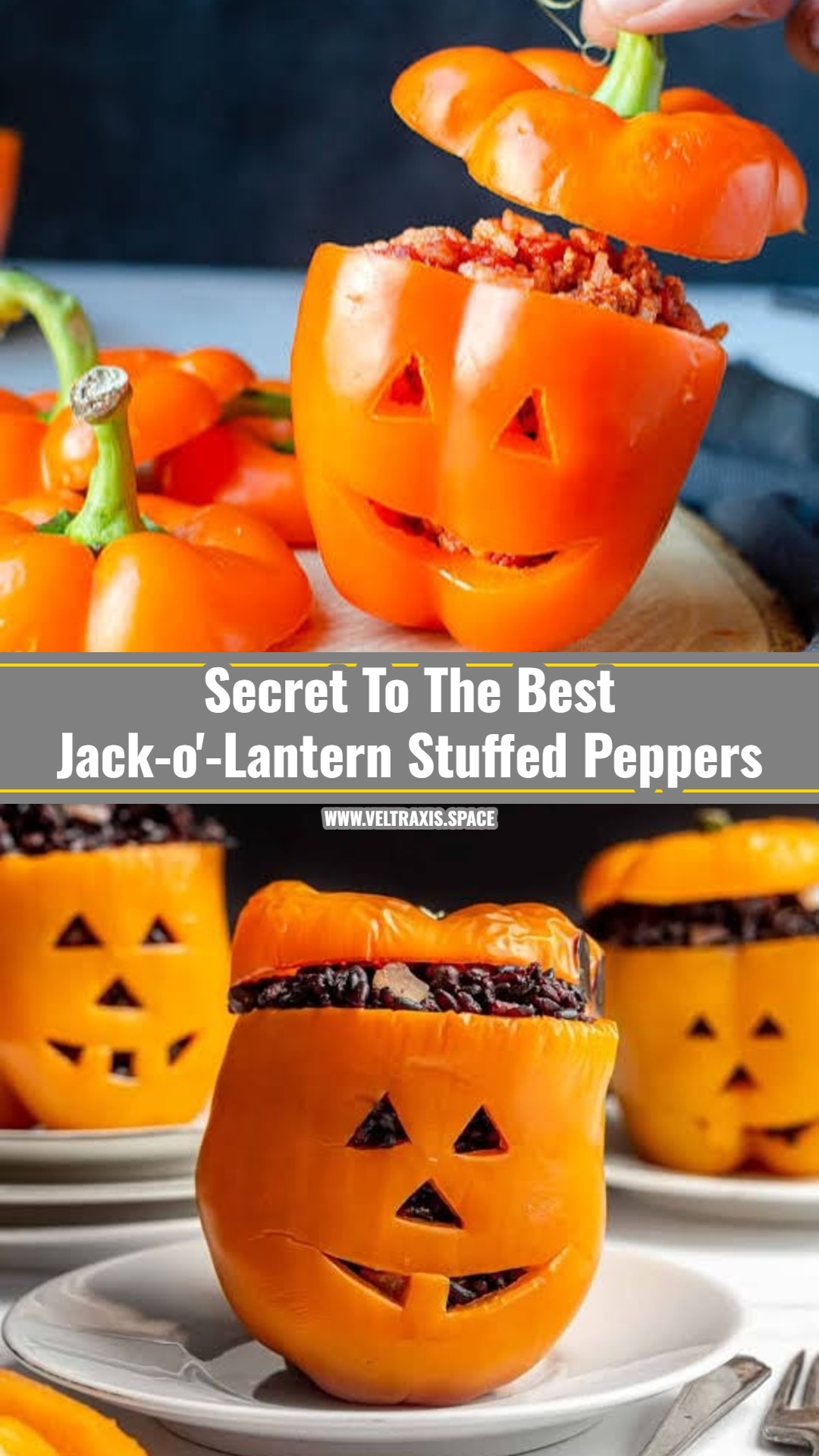 The Best Jack-o'-Lantern Stuffed Peppers Recipe Ever