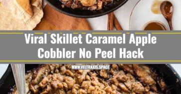 Viral 15 Minute Skillet Caramel Apple Cobbler Hack