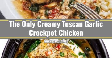Viral Creamy Tuscan Garlic Crockpot Chicken